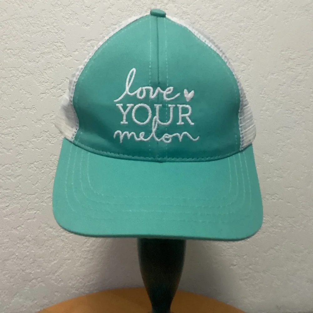 Love Your Melon Trucker Hat‎ Women OSFA Aqua Teal White Mesh Back Snapback USA